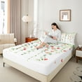 thumbnail image 4 of Castle Fairy Love Heart Print 4 Pieces Queen Sheet Sets for Kids Teens Adults,Green Tree Leaves Ultra Soft Flat Sheet,Happy Valentine's Day Queen Fitted Sheet,Luxury Bedroom Decor, 4 of 7