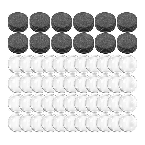 48Pcs Craft Magnets Glass Magnet with Adhesive Backing 1Inch Round Clear Glass and Craft Magnets for Refrigerator Magnet