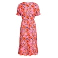 thumbnail image 3 of Gvmfive Women's V-Neck Short Sleeve Split Ruffle Floral Print Midi Dress, 3 of 3