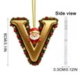 thumbnail image 3 of DAMAI 26 Letter Gold Christmas Ornaments With Cartoon Santa Claus- 2D Initial Ornaments for Christmas Tree, Personalized Name Decorations with Alphabet Letters for Holiday Decor, 3 of 3