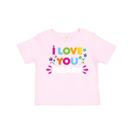 

Inktastic I Love You Meemaw with Flowers Gift Toddler Toddler Girl T-Shirt