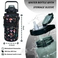 thumbnail image 3 of 64 oz Water Bottle with Straw Sleeve & Strap Motivational BPA Free Half Gallon Water Jug with Handle for Gym Women Men Aesthetic Water Bottle with Strap Black Mushroom, 3 of 6