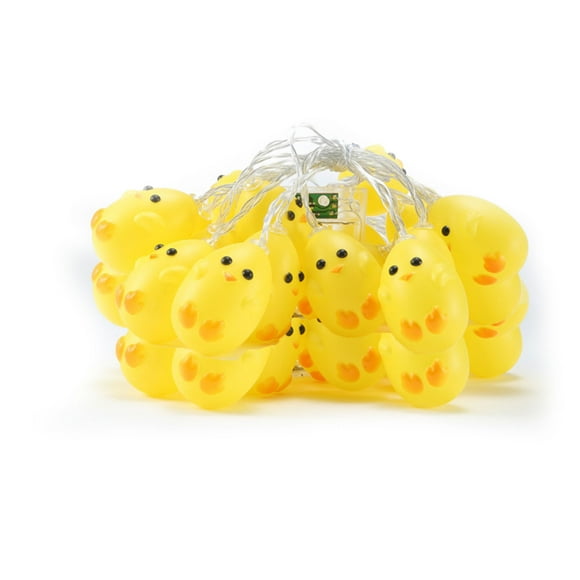 Pisexur Spring Decor Easter Decorations,Easter Yellow Chicken Lamp Led Warm Light String, Hatching Chicken Lamp String, Battery Powered Easter Decorative Lamp String Easter Basket Stuffers for Kids