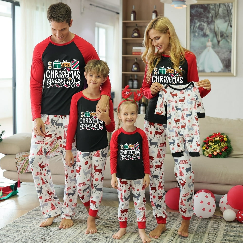 Matching Kids Christmas Pajamas Print Toddler Boys Pajamas Organic Cotton Christmas Pajamas Toddler