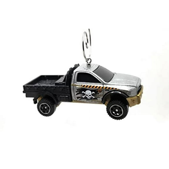 Christmas Ornament for 2016 Ram Utility Flatbed Gray Skull Crossbones