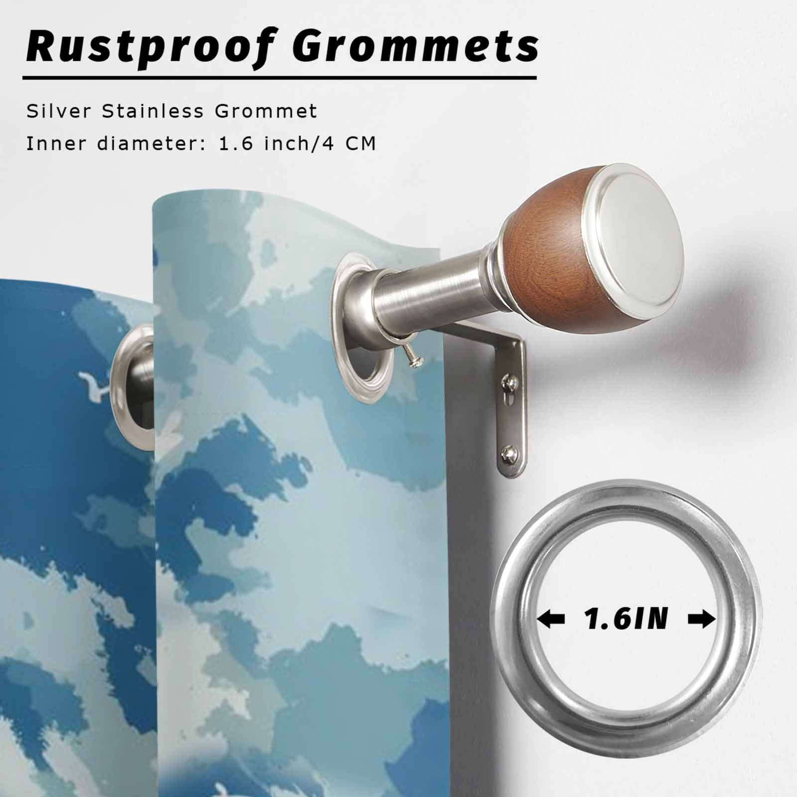 Summer Beach Outdoor Curtains for Patio, Ocean Blue Sky Shell Umbrella Sea Star Sunshade Privacy Drapes Grommet Waterproof Outside Curtains for Porch/Cabana/Balcony 54"x 108", 1 Panel