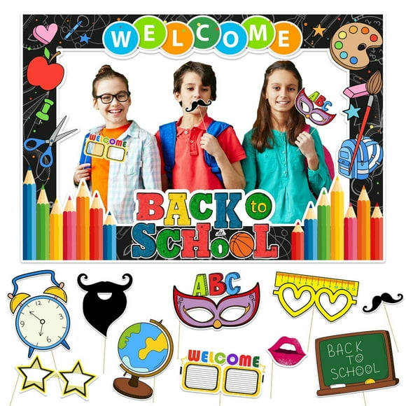 School Spirit Photo Booth Kit - Celebrate the First Day with Fun Props and Frames for Back to School Parties. Perfect for Capturing Memories and Creating Smiles!