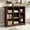 Walnut, variant on iSunirm 38.6'' Wide 9 Cube Storage Organizer with Charging Station, 4-Tier Wooden Cube Bookcase for Living Room, Entryway, Black