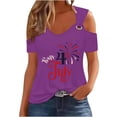 thumbnail image 1 of Tops de Hombro Frío para las Mujeres Día de la Independencia Impreso Fuera Del Hombro Blusa con Cuello en V, Fuera Del Hombro de las Mujeres, 1 of 4