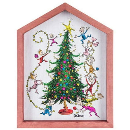 Dr Seuss The Grinch Christmas Tree Wood Wall Art Home Decoration Theater Media Room Man