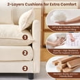 thumbnail image 3 of Accent Chair with Ottoman, Legahome 40"Wide Oversized Chenille Upholstered Lounge Chair, Comfy Reading Armchair with 3 Pillows, Barrel Chair Reading Chair for Living Room Bedroom, Beige, 3 of 8