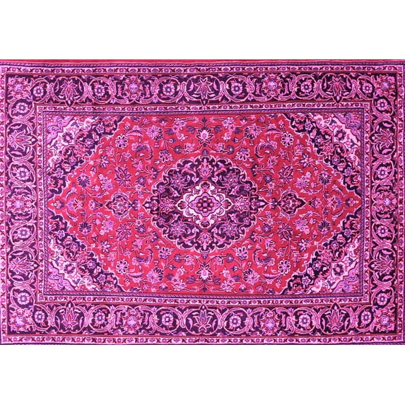 Ahgly Company Indoor Rectangle Medallion Pink Traditional Area Rugs, 7' x 10'