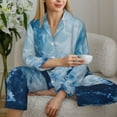 thumbnail image 6 of Daiia Abstract Ocean Waves for Women's Long-Sleeved Pajama Set – Soft & Comfortable Sleepwear Button-Up Pajamas Cozy Lounge Wear-Large, 6 of 7