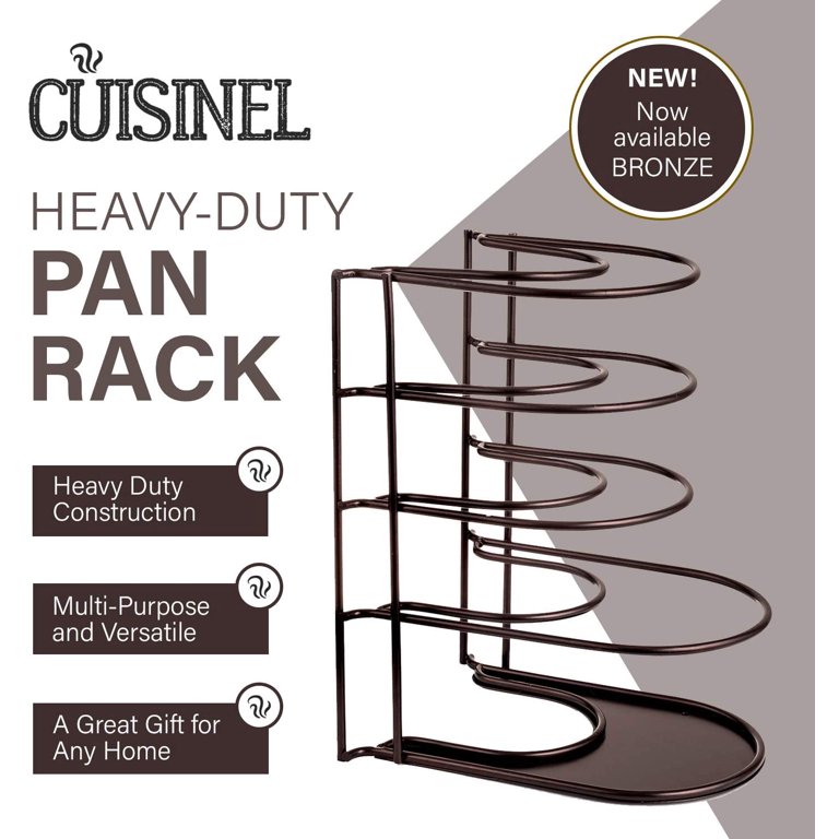 Cuisinel 12.2 Heavy Duty Extra Large 5 Pan & Pot Organizer 5 Tier Rack, Bronze