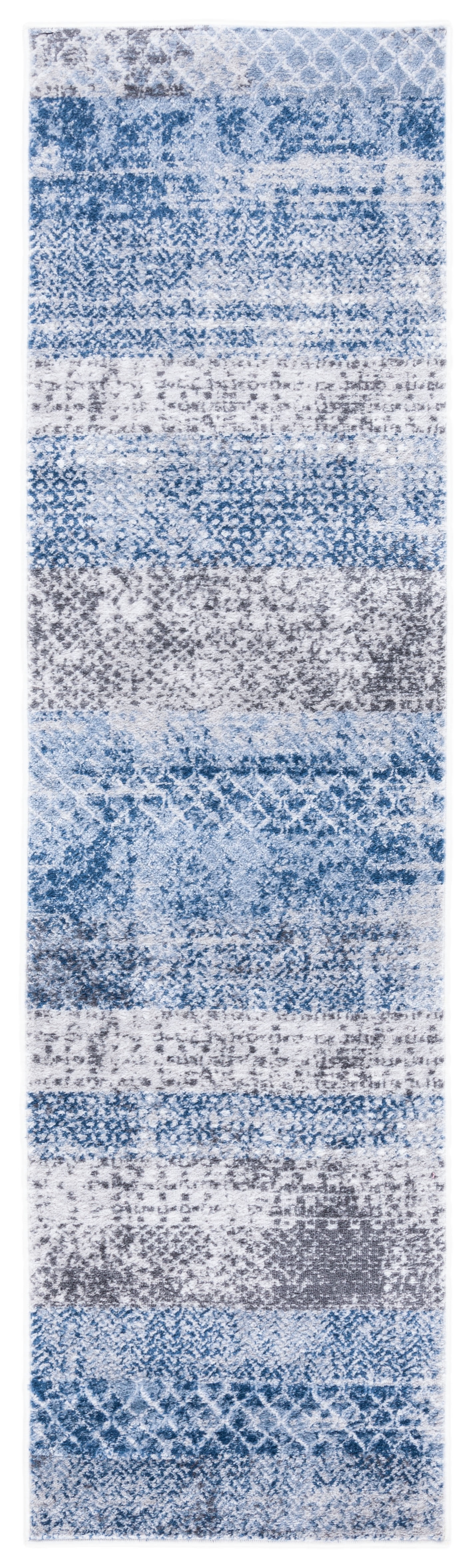 SAFAVIEH Amelia Manuel Geometric Runner Rug, Navy/Gray, 2'2" x 8'