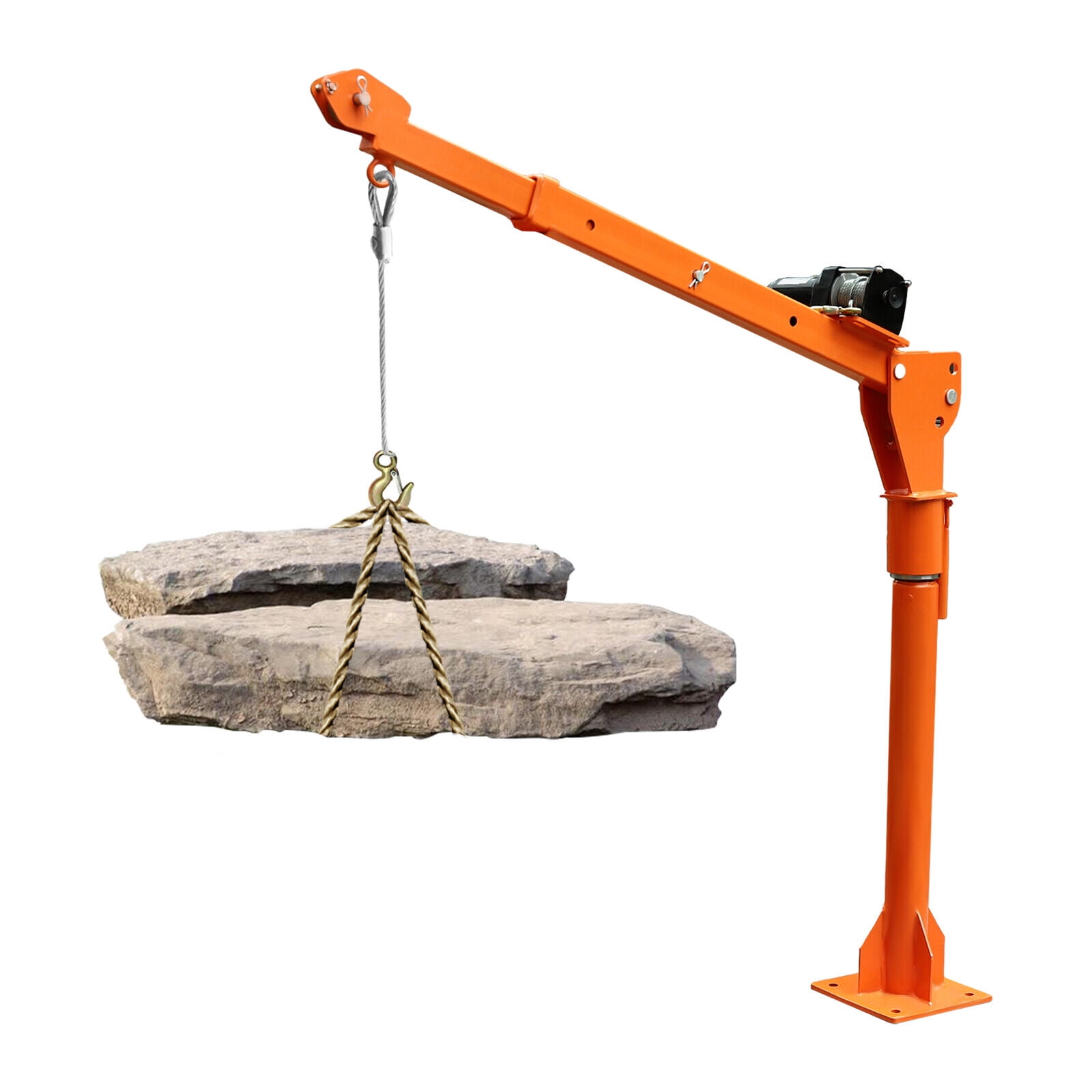 Miumaeov 1100 LB Truck-Mounted Crane Hoist Truck-Mounted Crane with 12V Electric Winch 360 Swivel Pickup Truck Jib Cranes