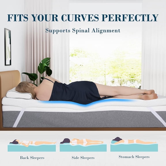 2 Inch California King Memory Foam Mattress Topper, Cooling Gel Bed Topper with Removable Cover