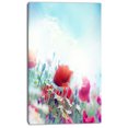 thumbnail image 2 of Coquelicots Rouges sur Fond Bleu - Impression sur Toile Florale, 2 of 3