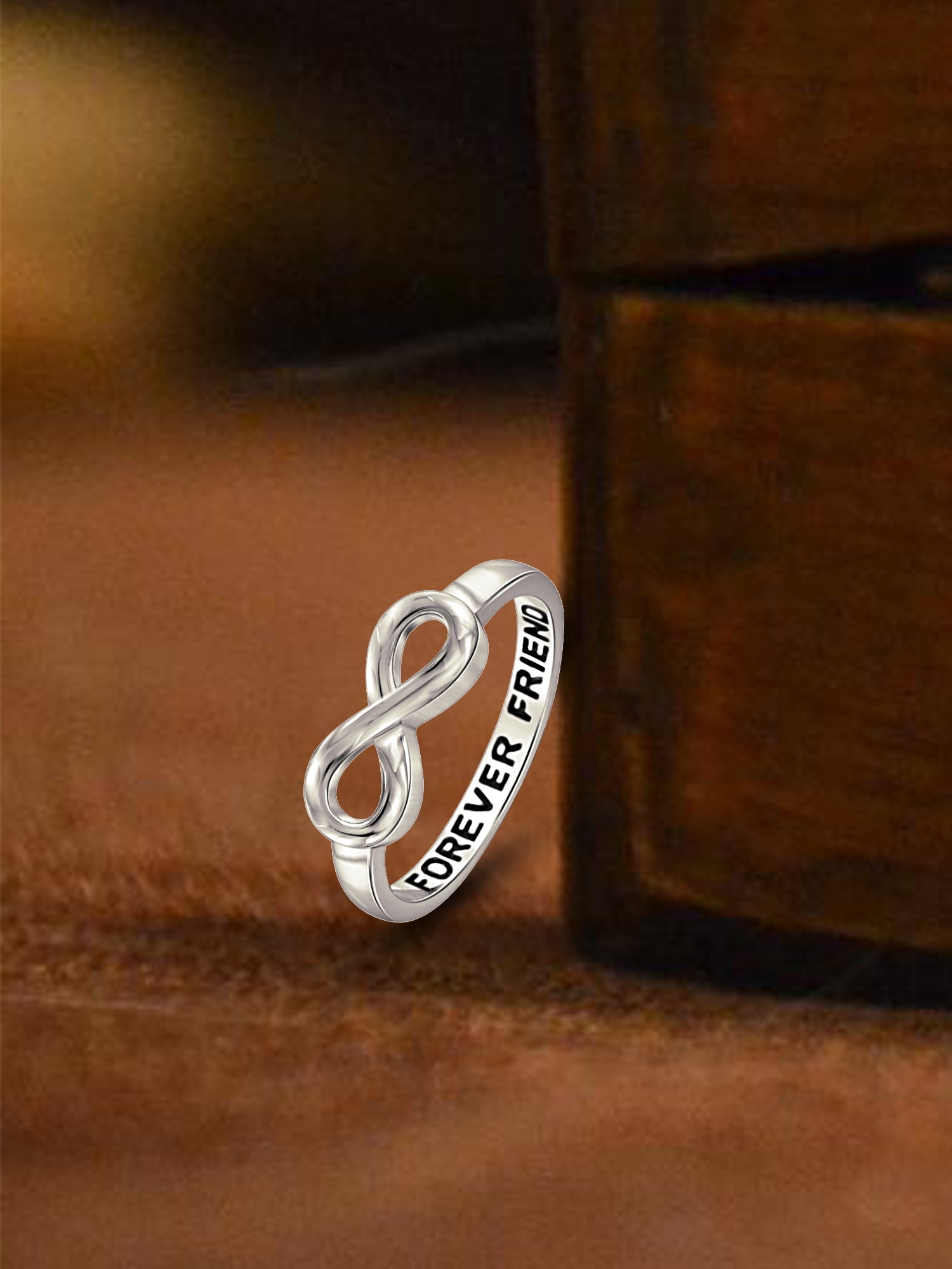 JewelersClub 0.925 Sterling Silver Infinity Friendship Ring for Women | Personalized Forever Friend Eternity Knot Symbol Band