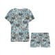 thumbnail image 3 of Conjunto de pijama corto para mujer con estampado de cebra LKS305, 3 of 4