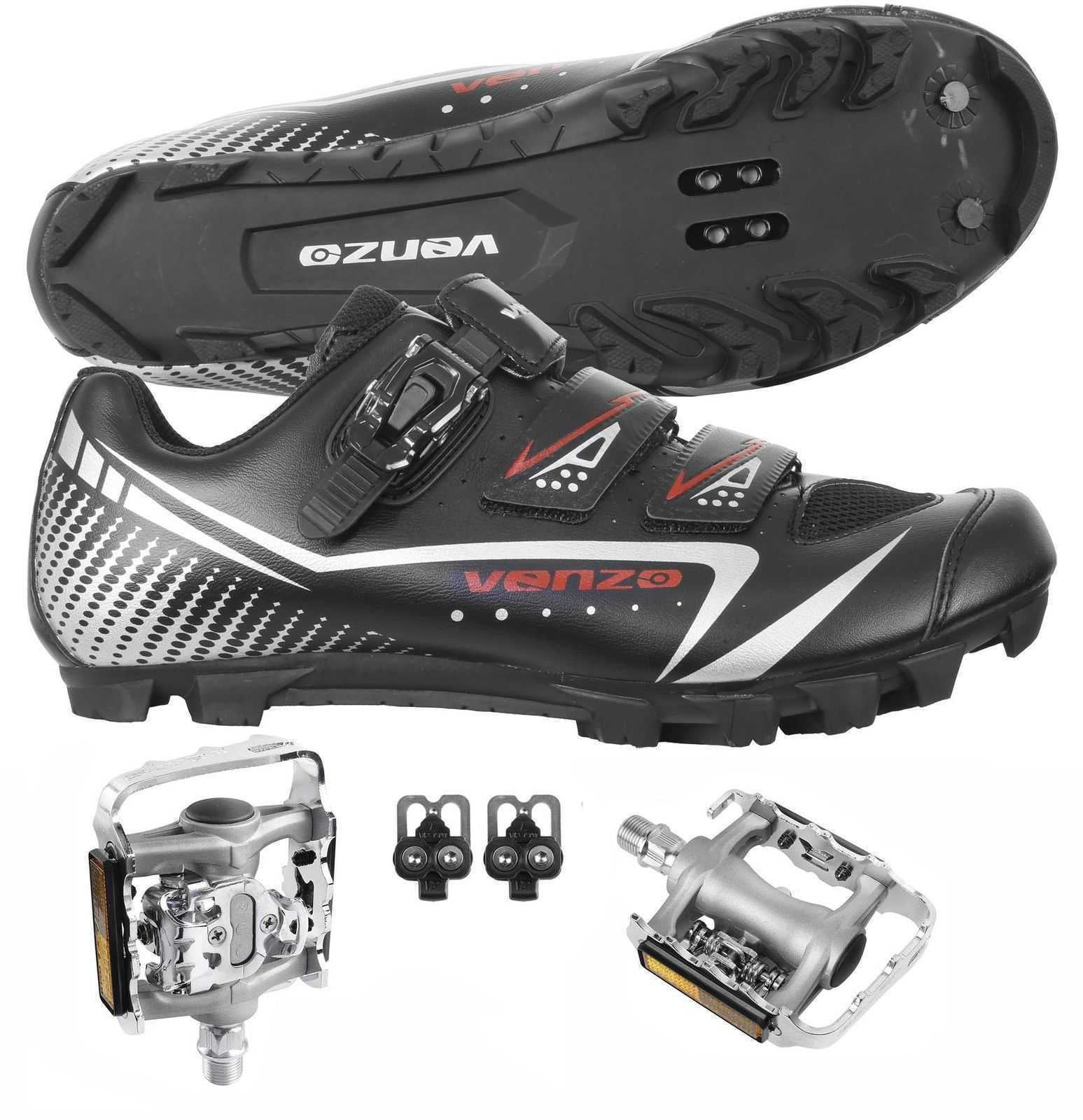 Venzo Mountain Bike Bicycle Cycling Shimano SPD Shoes Pedals & Cleats 