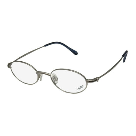 New Enjoy By Rodenstock 1715 Mens/Womens Oval Full-Rim Gray Discontinued Style Frame Demo Lenses 46-19-135 Eyeglasses/Glasses