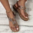thumbnail image 4 of CAICJ98 Womens Shoes Women's Comfortable Thong Sandals Bohemian Casual Walking Flip Flops with Arch Support for Outdoor Summer Beach,Brown, 4 of 5