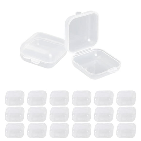 20 Pieces Small Square Storage Containers Clear Storage Case for Jewellery