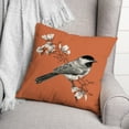 thumbnail image 3 of Creative Products Chickadee Bird with Flowers on Orange 20x20 Indoor / Outdoor Pillow, 3 of 3