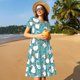 thumbnail image 4 of Balery Cartoon Funny Goose Vestidos sueltos de manga corta para mujer, vestidos de verano 2025, vestidos casuales de corte A con vuelo., 4 of 6