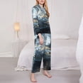 thumbnail image 3 of Fotbe Fantasy Swan Yacht Design Pattern Long Sleeve Pajama Set for Women,Sleepwear Set,2-piece Loungewear Set,Soft PJs Comfy Nightwear with Pockets -, 3 of 7