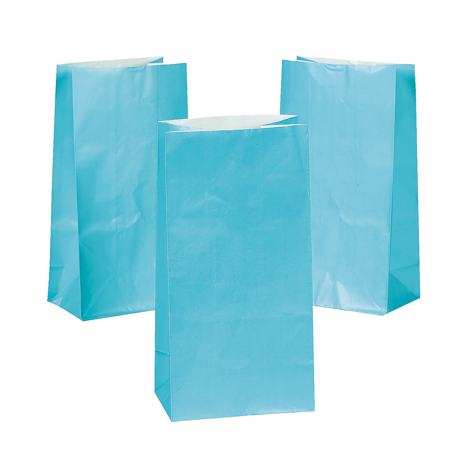Light Blue Paper Bags Party Supplies 12 Pieces