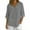 Gray, variant on Womens Cotton Linen Tops 3/4 Sleeve V Neck Button Down Henley Shirts for Women Casual Loose Summer Vacation Beach Blouse