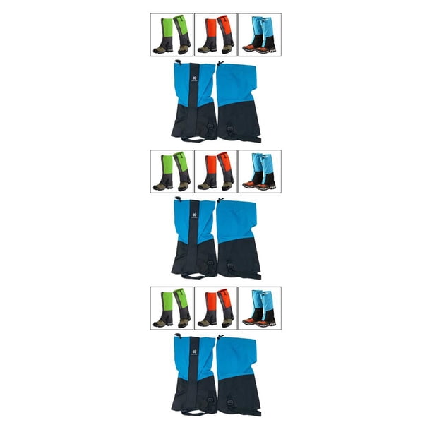 Wosthever Nieve Senderismo Legging Zapatos Botas Escalada Polainas Al aire libre Impermeable Pierna Cubierta Azul