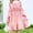 Pink, variant on Cethrio Girls Casual Dresses, Square Neck Long Sleeve Mid-length Summer Summer Dresses Beige Size 10-12