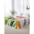 thumbnail image 5 of Spring Floral King Size Flat Sheet, Wrinkleproof & Fadeproof Cooling Flat Bed Sheet Only, Rustic Tulip Butterfly Botanical Summer Breathable Soft Bedding Top Sheets 105 x 98 Inches, 5 of 8