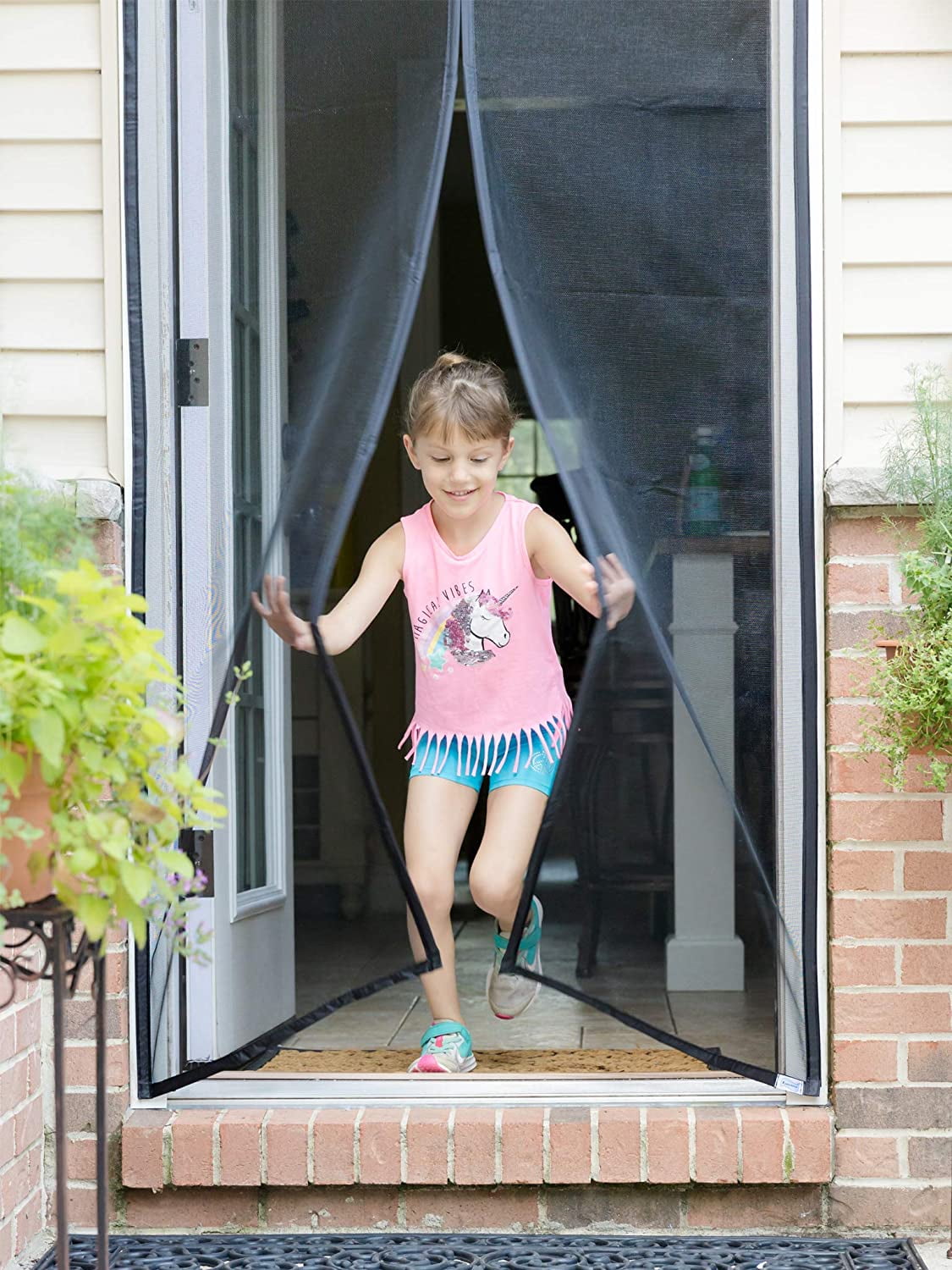 Fenestrelle Magnetic Screen Door for French & Sliding Doors. Large Pet &  Kids. Keep Bugs Out. Heavy Fiberglass Mesh. Self Closing Continuous  Magnetic