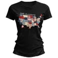 thumbnail image 2 of Women's Short Sleeve Round Neck T-Shirt with AMERICA 250th Anniversary Graphic Print, Casual Independence Day Top for Patriotic Celebrations Black 3XL, 2 of 4