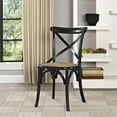 thumbnail image 2 of Home Square 2 Piece Wood Frame/Rattan Seat Dining Chair Set in Black/Natural, 2 of 5
