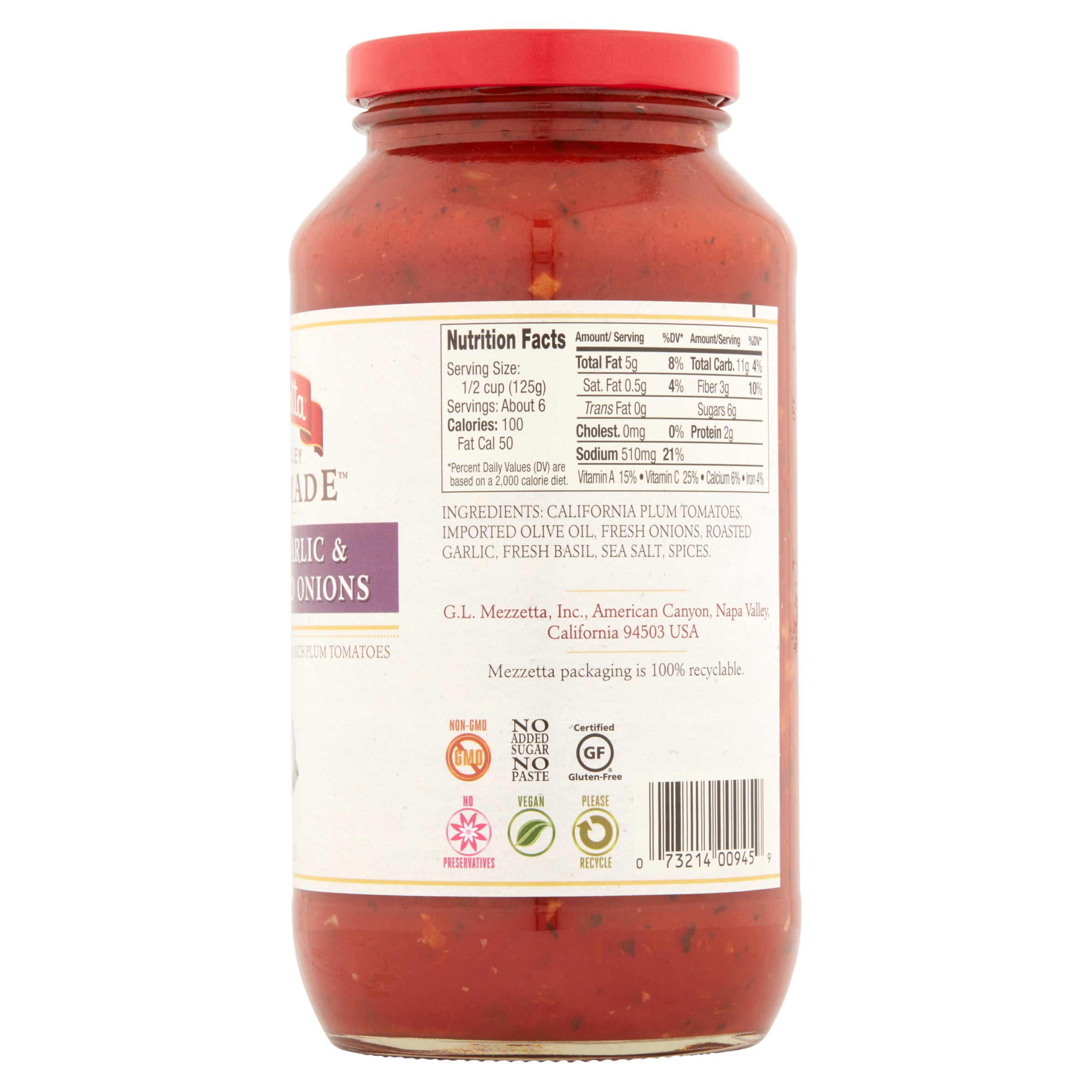 (2 pack) Mezzetta Family Recipes Roasted Garlic Sauce 25 oz Jar