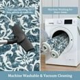 thumbnail image 3 of Lahome Decor 3'x5'Vintage Washable Rugs, Blue Rugs for Bedroom Non Slip,Soft Distressed Floral Bathroom Mat, Entryway Rugs Indoor Accent Floor Throw Carpet for Entrance Coffee Table RV, 3 of 8