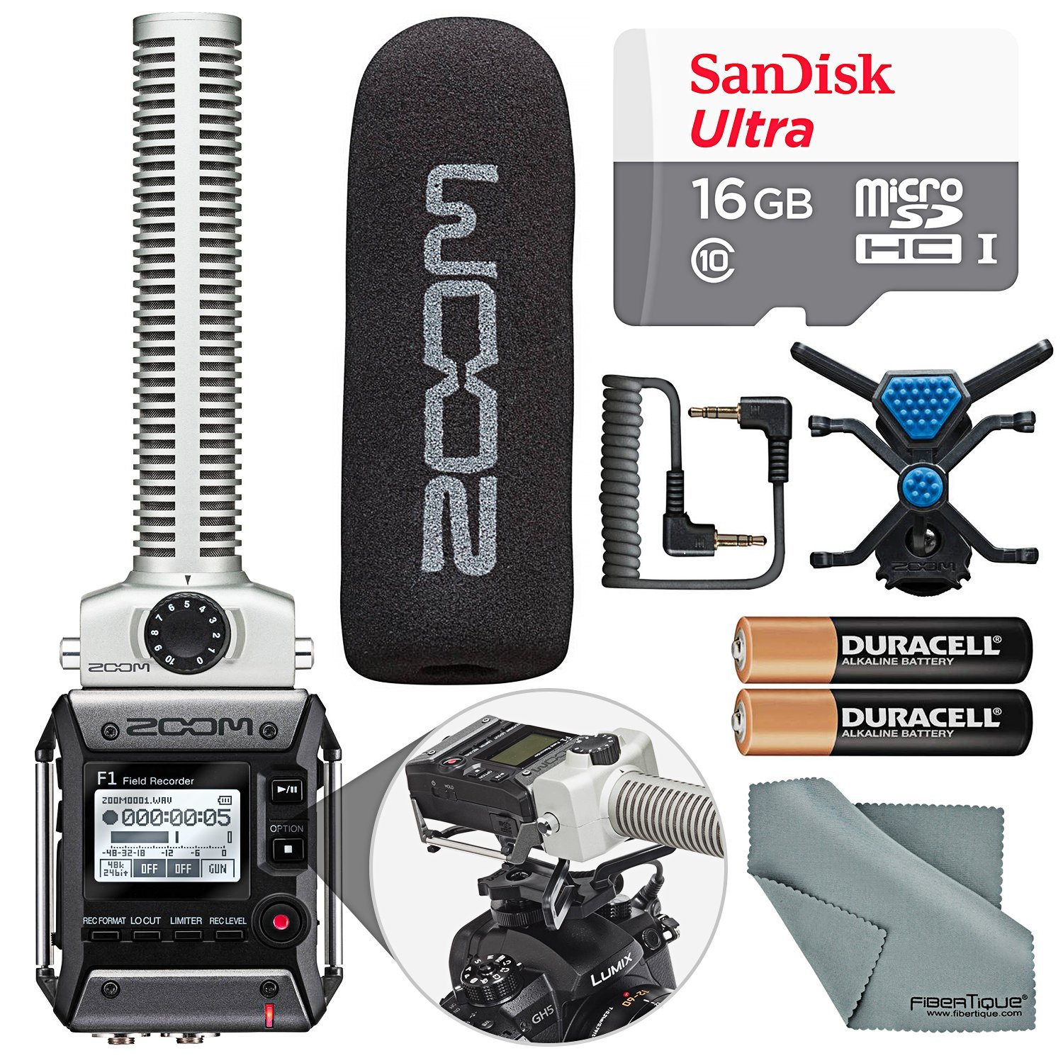 Zoom F1SP Field Recorder with Shotgun Microphone F1SP Package with