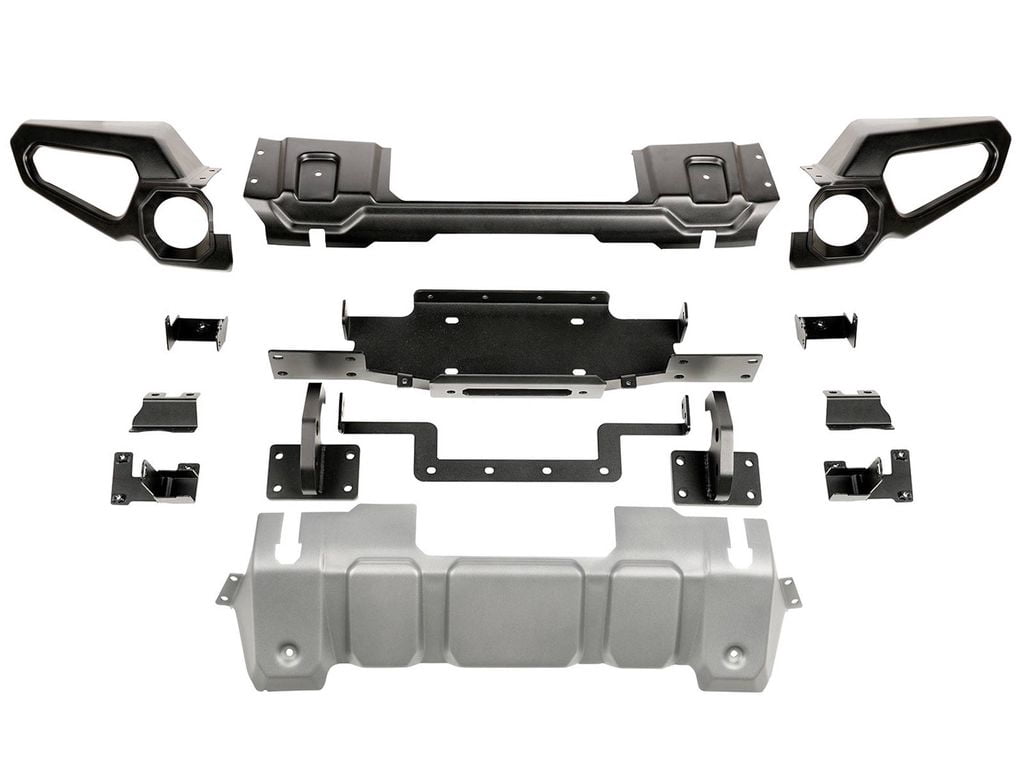 Rugged Ridge by RealTruck Venator Bumper, Front for Jeep JL/JT|Full Width w/ Overrider & Winch Tray, Steel, Satin Black|11549.41|Compatible with 2018-2024 Jeep Wrangler JL; 2020-2024 Jeep Gladiator JT