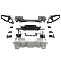 Rugged Ridge by RealTruck Venator Bumper, Front for Jeep JL/JT | Full Width w/ Winch Tray, Steel, Satin Black | 11549.42 | Compatible with 2018-2024 Jeep Wrangler JL; 2020-2024 Jeep Gladiator JT