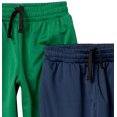 thumbnail image 2 of Boys Active Performance Mesh Basketball Gym Shorts, 2-Pack Navy Green, X-Large, 2 of 2