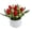 🔥 Red_New#2115, variant on Artificial Tulip Potted Plant for Indoor Decor, Mini Fake Flower Bonsai in Pot for Desk Office Shelf Home Decoration