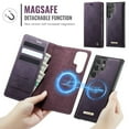 thumbnail image 3 of Magnetic 2 in 1 Detachable Wallet Case for Samsung Galaxy S22 Ultra with Card Holder Women Men, Retro PU Leather【RFID Blocking】Kickstand Shockproof Cover, 3 of 13