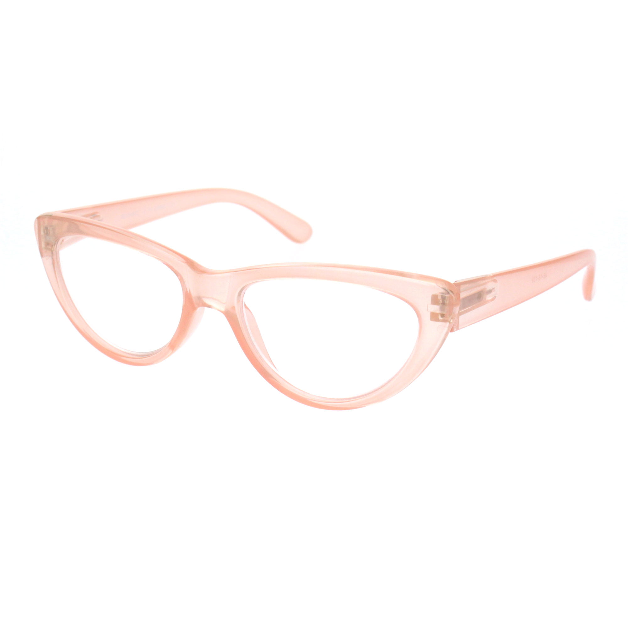 Womens Gothic Mod Retro Cat Eye Plastic Reading Glasses Pink 225