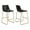 Black, variant on Plata Import Milana Disha 25.5" Faux Leather Counter Stools in White (Set of 2)