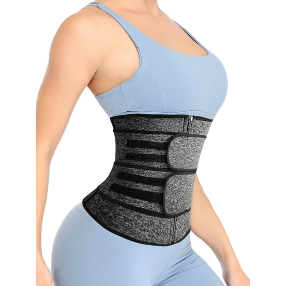SHAPEVIVA Waist Trainer for Women Body Shaper With Double Wrap Belt Workout Sauna Trimmer Cincher Neoprene Exercise Corset (S-3XL)